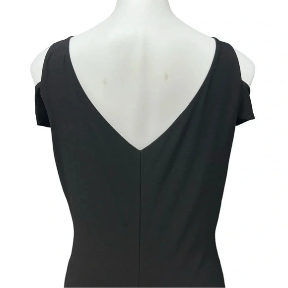 Lauren Ralph Lauren Faux Wrap V-Neck Cold Shoulder Cocktail Knee Length Dress - Picture 5 of 8